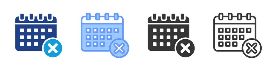 Poster - Unavailable Date icon set multiple style collection