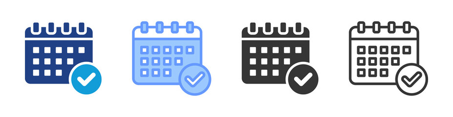 Poster - Availability Date icon set multiple style collection