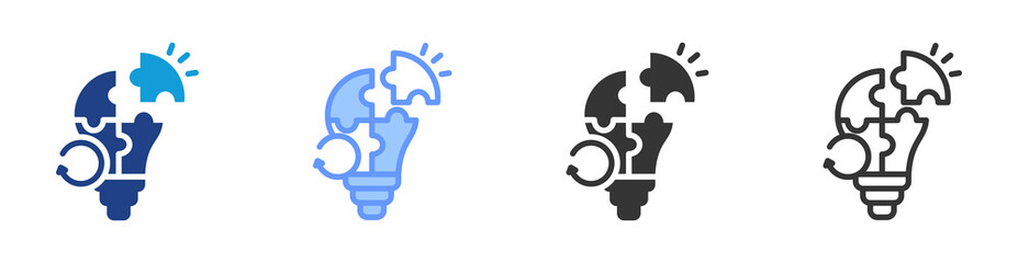 Poster - Solution icon set multiple style collection