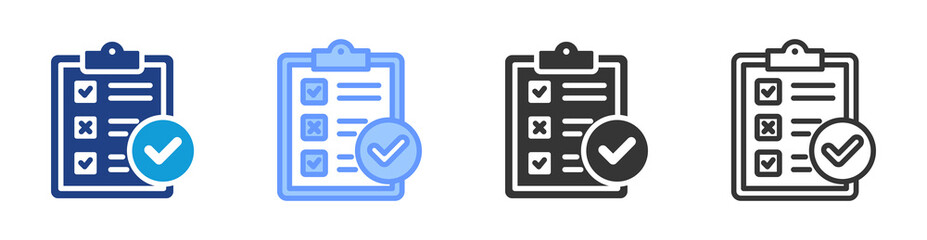 Poster - Assessment icon set multiple style collection