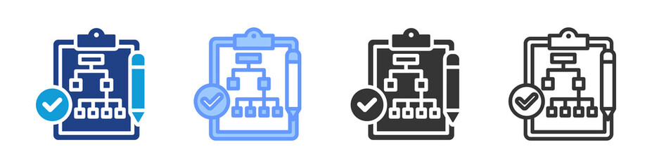 Poster - Planning icon set multiple style collection