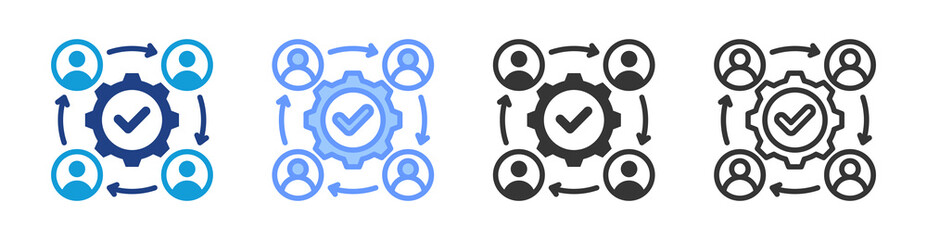Poster - Collaboration icon set multiple style collection