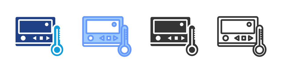 Poster - Temperature Control icon set multiple style collection