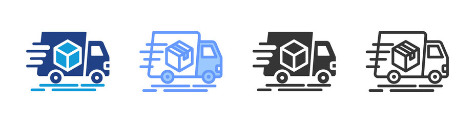 Poster - Fast Delivery icon set multiple style collection