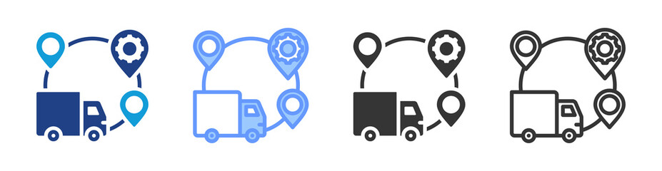 Poster - Logistics Management icon set multiple style collection