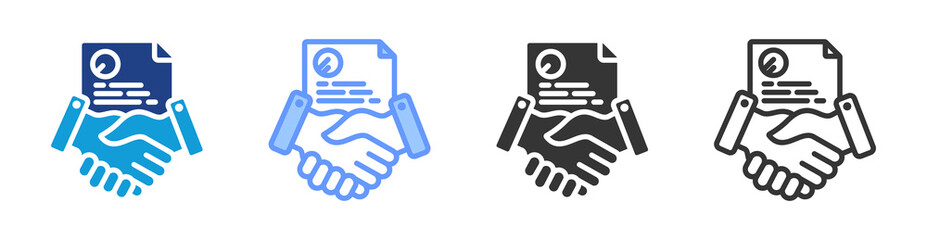 Poster - Trade Agreements icon set multiple style collection