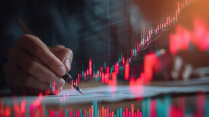 Poster - Double Exposure of Stock Trading and Investment Chart Insights