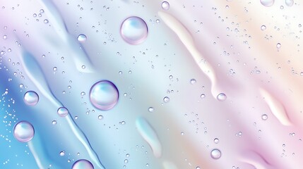 Fototapete - Abstract design featuring soft pastel colors with gentle flowing shapes and bubbles creating a tranquil atmosphere, ideal for backgrounds