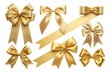 © NadeAnamta - set of golden bows on white background