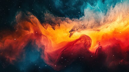 Leinwandbilder - Stunning cosmic nebula filled with vibrant colors and swirling clouds of gas captured in deep space