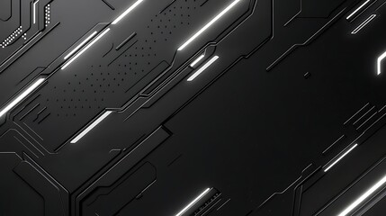Fototapete - Abstract digital background with intricate lines and circuits creating a futuristic technology theme and sleek black surfaces