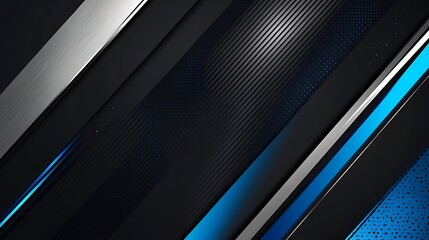 Poster - Abstract image featuring sleek black and blue diagonal stripes with a textured metallic effect, conveying a modern digital aesthetic
