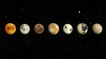 Aufkleber - Exploration of the solar system showcasing planets, moons, and stars in a vast cosmic expanse during a breathtaking celestial event