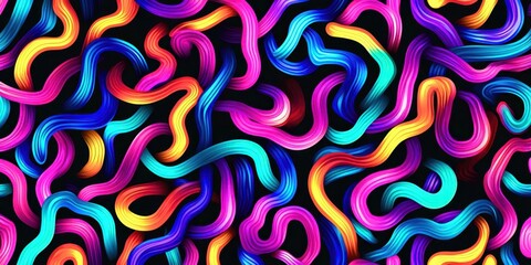 Poster - A colorful, swirling background with bright neon colors and a few small dots