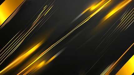 Poster - Abstract design featuring dynamic diagonal lines in black and yellow, creating a sense of movement and energy with a modern aesthetic