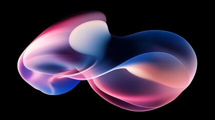 Fototapete - Abstract fluid shapes intermingling in shades of pink, blue, and purple, creating a dynamic and vibrant visual effect