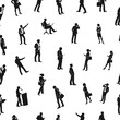 © piang - Seamless pattern featuring business people silhouettes