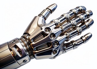 Poster - Isolated Robotic Hand Gesture; AI Generated Stock Photo