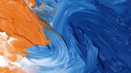 Aufkleber - Overhead view captures vibrant acrylic paint swirls interlocking on textured canvas, symbolizing collaboration and imaginative expression in the artistic process