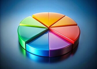 Poster - High-Detail 3D Pie Chart Data Visualization Infographic