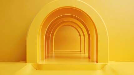 Poster - Bright lemon yellow surface with clean center and energetic ambiance, playful and optimistic copy space