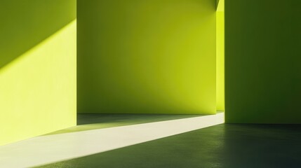 Poster - Bright neon green background with a vibrant finish and smooth copy space, great for youth-oriented creative work