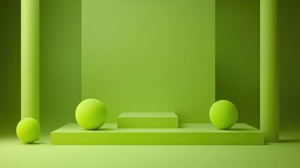 Poster - Bright neon green background with a vibrant finish and smooth copy space, great for youth-oriented creative work