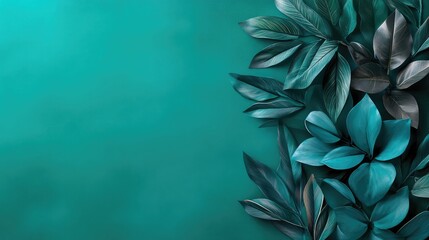 Poster - Dark teal to emerald green gradient, lush and bold copy space for striking visual compositions