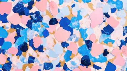 Fototapete - Macro texture of marble chips in terrazzo flooring with mixed colors, stylish modern surface for copy space