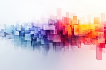 Fototapete - Abstract geometric design with vibrant colors and dynamic shapes representing modern digital art