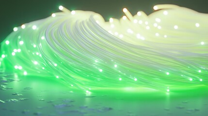 Poster - A vibrant display of glowing fiber optic cables.