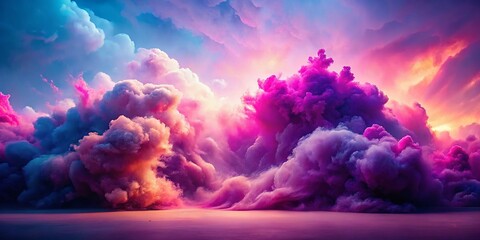 Poster - Ethereal Pink and Purple Cloud Texture: Abstract Dreamy Sky Background