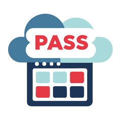 Poster - Cloud-Based PASS Icon with Clolor Platform Elements  