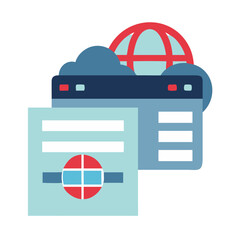 Poster - Web Hosting Icon Representing Cloud Computing and Connectivity  