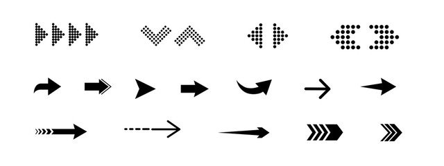 Fototapete - arrow icon. arrow vector collection. arrow. cursor. collection different arrow signs. black arrows i