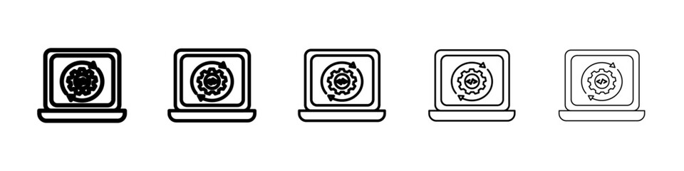 Code optimization icon Symbol mark in Outline style