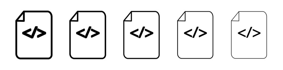 HTML script icon Symbol mark in Outline style