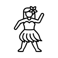 Poster - Hula dancer clip art hawaiian dance illustration luau party icon aloha dancer vector image design