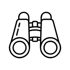 Poster - binoculars outline vector illustration for optical equipment, search and exploration, view tool