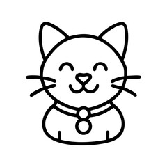 Poster - Cute cartoon cat drawing vector illustration adorable kitty pet animal line art design graphic icon