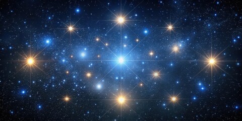 a majestic star cluster in the night sky with sirius at its center, star cluster, sirius