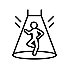 Poster - Dancing spotlight icon vector illustration of person dancing under a spotlight on stage performance
