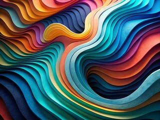 Poster - Colorful Abstract Papercut Wave Background - Urban Exploration Texture