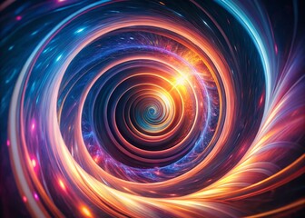 Poster - Close-Up Spiral Light Photography: Abstract Energy Vortex