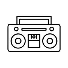 Fototapete - Vintage boombox vector illustration for retro music lovers and eighties nostalgia design projects