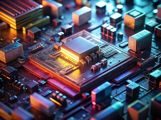 Poster - close-up detailed circuit board technology background image