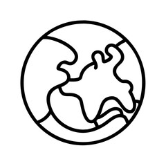 Poster - Earth globe outline vector illustration world map geography continent travel icon design element