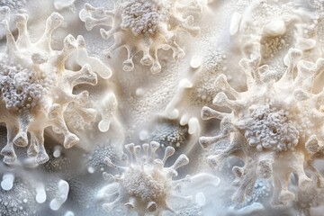 Poster - Close-up of virus structures under microscope showing intricate details and textures