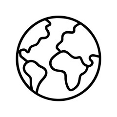 Poster - Outline earth globe vector icon for geography education and world travel design resources concept