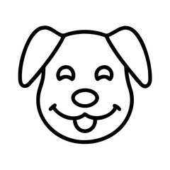 Poster - Cute dog face outline illustration for kids drawing and coloring pages vector graphic design